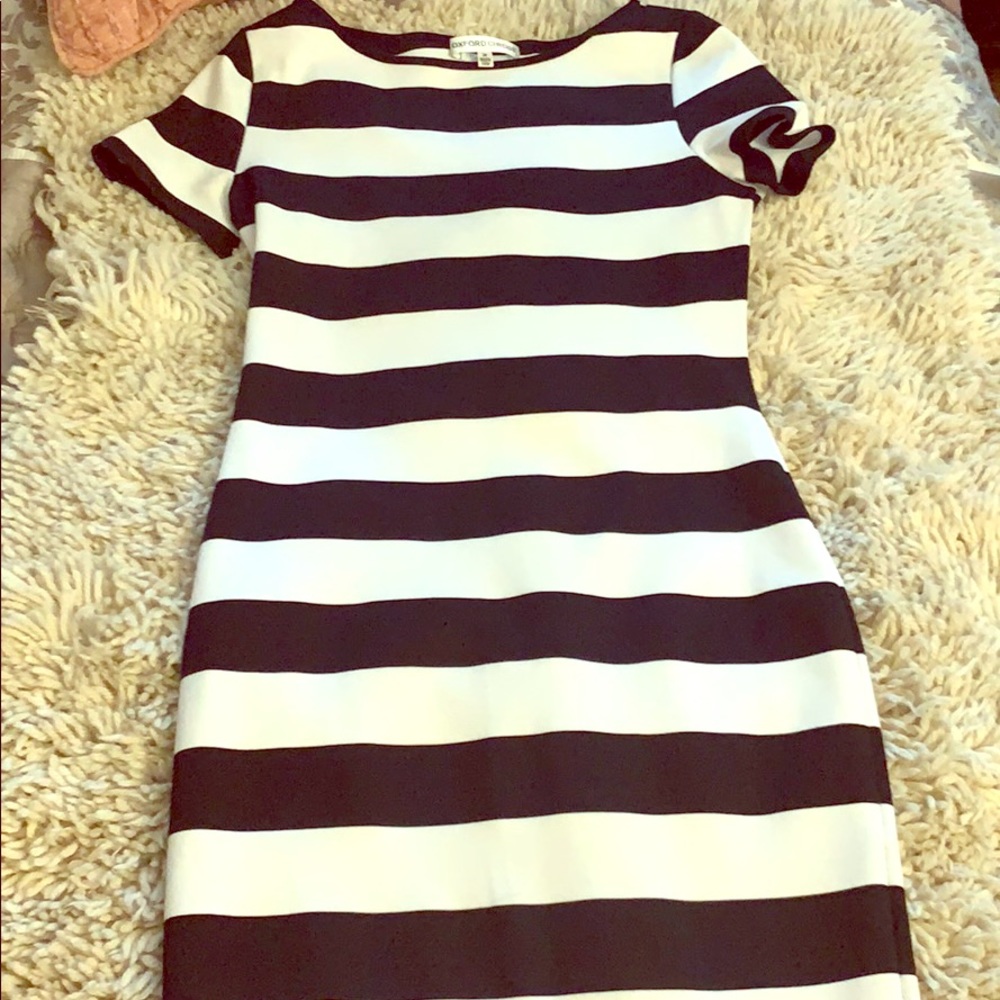 Black and white striped midi bodycon dress❤️